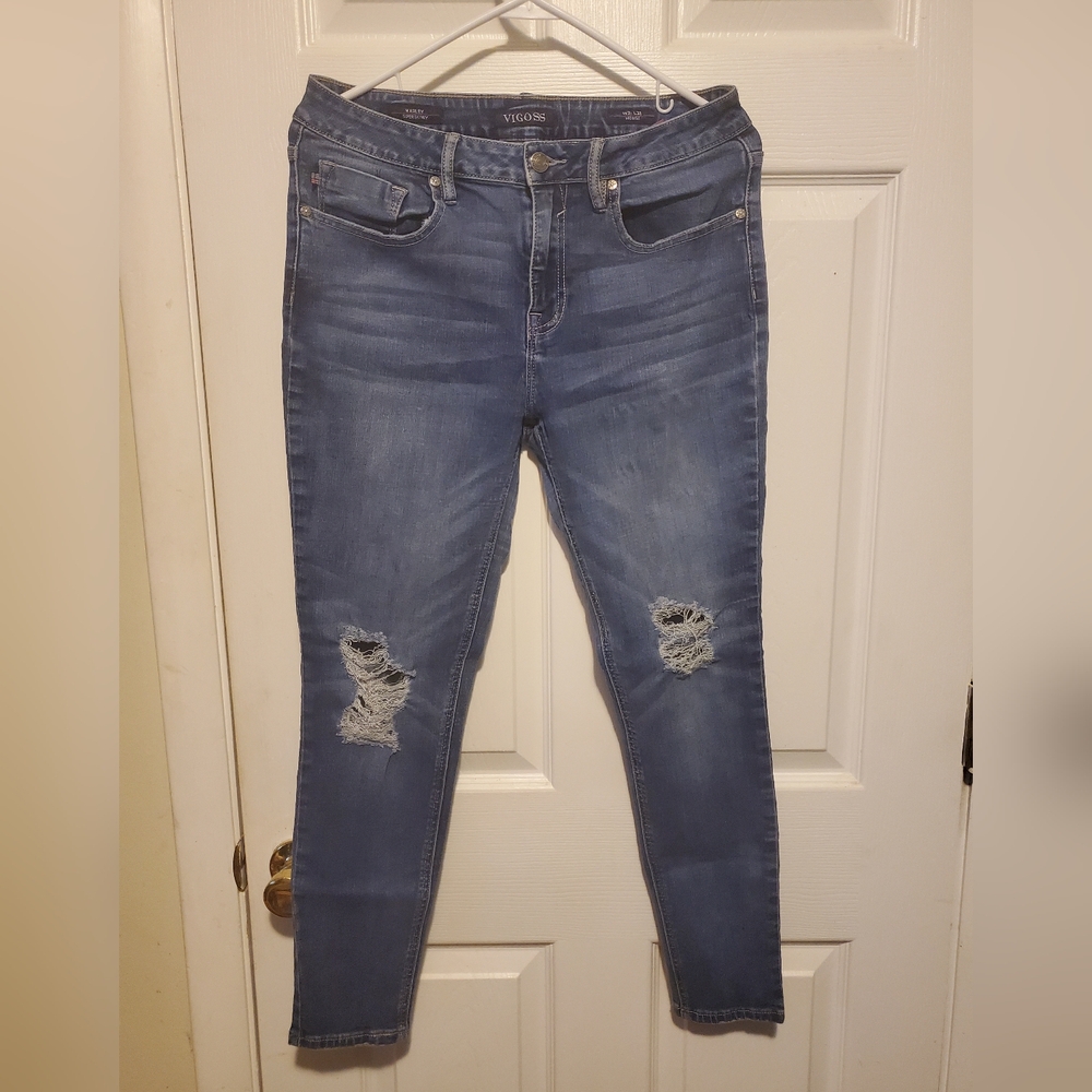 Vigoss Women's Blue Distressed Jeans